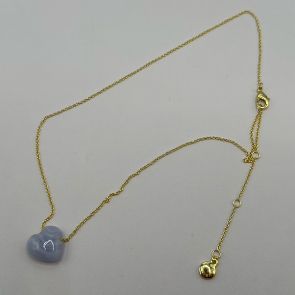 BaubleBar Juno Blue Lace Agate Necklace NWT - Picture 4 of 8